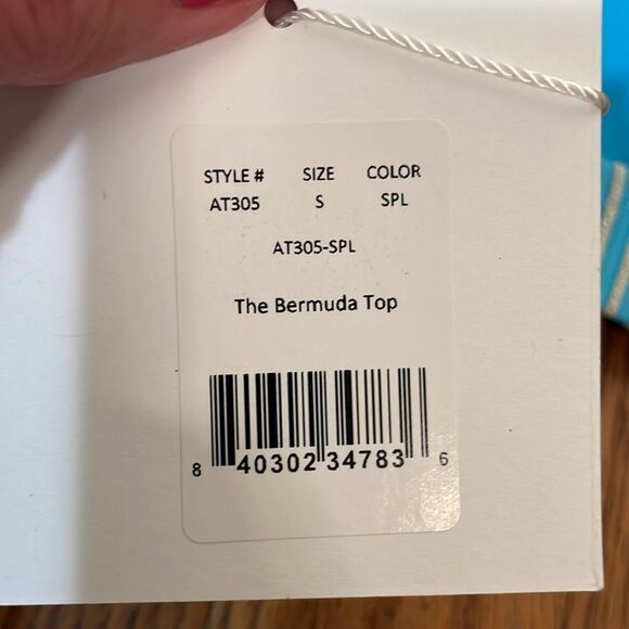 Andie x Mindy The Bermuda bikini top stripe splash Blue gold size small NWT - Picture 6 of 9